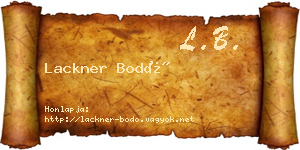 Lackner Bodó névjegykártya